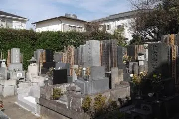 In the graveyard behind the worship hall