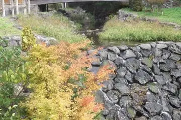 In the small park at the western end of the trail