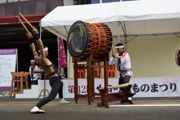 Displays like taiko drumming are also on show