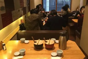 Table seating on the second floor.