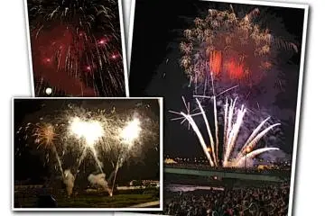 Awesome fireworks at the summer festival