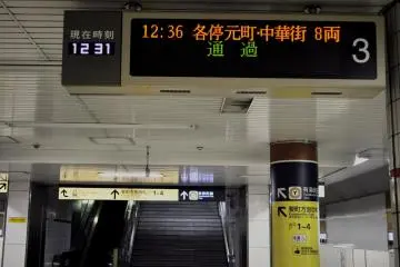 Informative screen in Platform 1