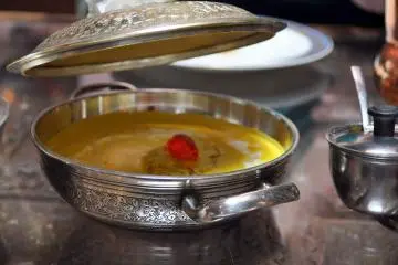 Cheese kofta in a beautiful silver bowl