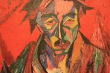 'Self-portrait with Red Eyes', Yorozu Tetsugoro, 1912-13, Oil on canvas