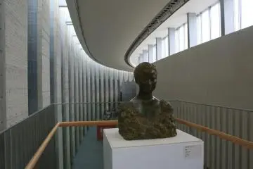 outside the Museum Collection, turn left at this statue