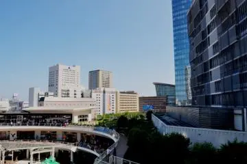 View of Kawasaki from the fifth floor of the mall