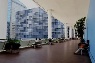 People relaxing in the fifth floor
