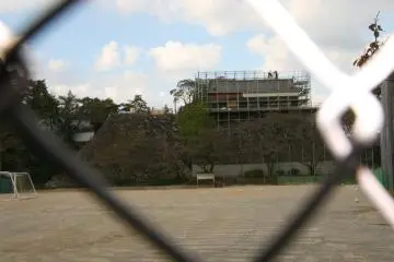 Kameyama Castle undergoing repairs. 2011 (Photo: PPF)
