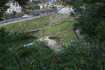 Part of the moat and former castle grounds at Kameyama (Photo: PPF)