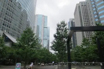 Even in the midst of tall office buildings, the garden still has its place