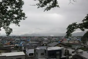 View of the city (if not for the cloudy weather), spot the famous Dome in Odate from a distance