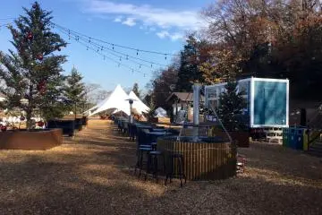 Al fresco dining with outdoor heaters in the winter.