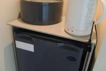 Comes with a small fridge