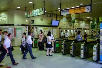 Lots of turnstile gates
