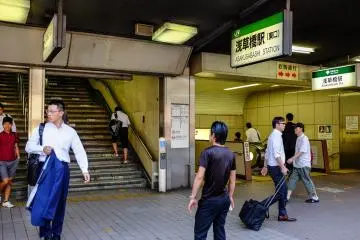 The main east exit and connecting TOEI Asakusa line