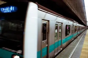 Trains with the green line down the side are on the Chiyoda line