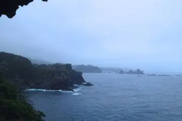 Looking out over the water from the shrine