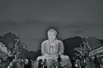 B&amp;W photo of Daibutsu&nbsp;light-up&nbsp;(Slightly retouched)