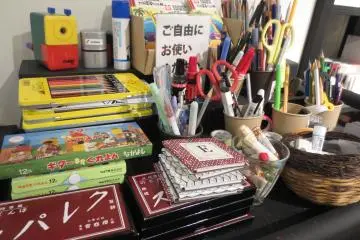 Assortment of writing utensils for customers to use