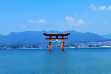You get a stunning view of the torii gate from the centre of Itsukushima shrine