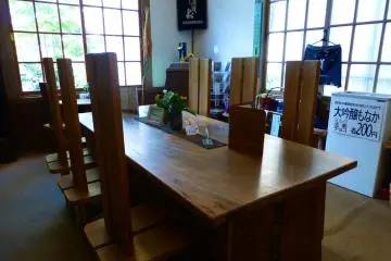This is where the sake tasting takes place at Kamoizumi. The chairs have been made from old sake barrels