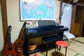 Feeling musical? Pick up a guitar, or perch yourself at the piano and go right ahead!