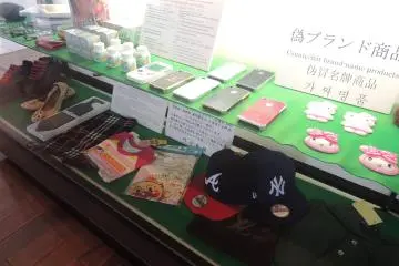 Fake brand items displayed