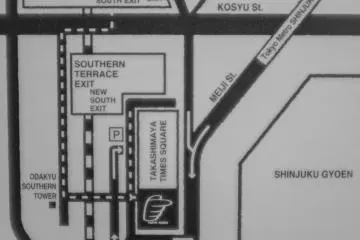 Access map from Shinjuku station