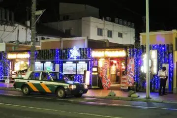 Taxis wait to take you to anywhere after a big night with friends 