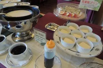 Freshly made flan