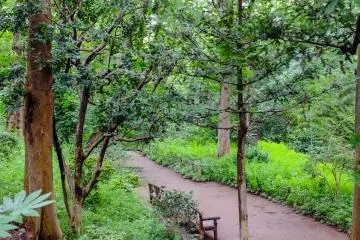 Lush green gardens make this a beautiful place to take a stroll.