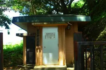 This is the building which connects to the cave—the door's key is available from the shop
