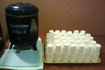 Cups are provided if you get dehydrated from the onsen