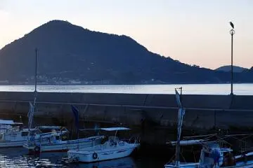 Gogoshima at sunset from Takahama