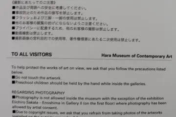 Take note of the rules inside the Hara Museum.