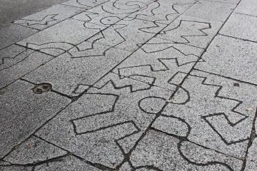 Art is everywhere at the museum, even on the ground. Keep your eyes open.
