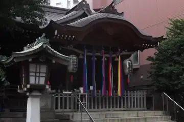 The prayer hall, dwarfed by the metropolis