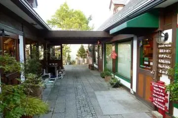 A section of various shops.  The handmade pottery store is particularly recommended.