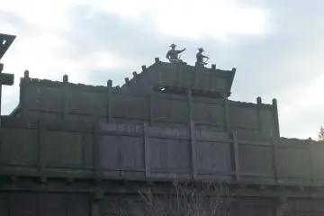 Entry is via the well guarded fortress gate.