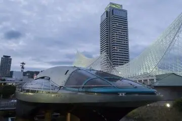 This experimental boat (named Yamato 1) runs on superconducting electromagnetic propulsion and was the first working boat of this type.
