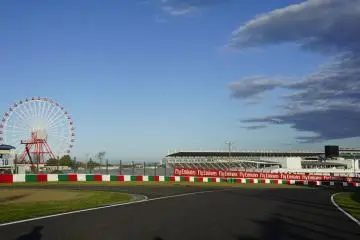 One of Suzuka Circuit corners with its phenomenal ferris wheel