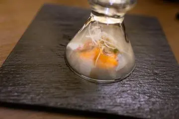 Fresh smoked salmon sashimi 