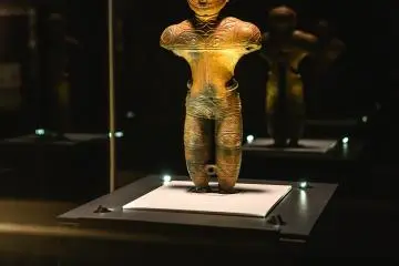 An ancient sculpture from the Jomon era at the Hakodate Jomon Culture Center