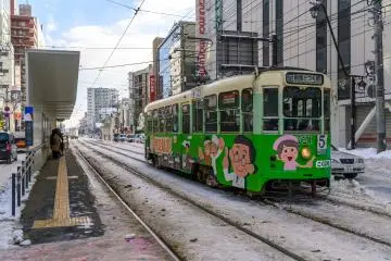 A streetcar in Hakodate 