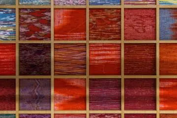 Aomori specialty cloth on display at the Hacchi Portal Museum
