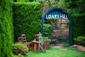 The new garden area Lover's Hill is a romantic roam through pathways up the hill and down the valley.