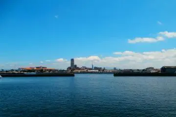 The great ocean view includes the city of Fukuoka and Fukuoka Tower