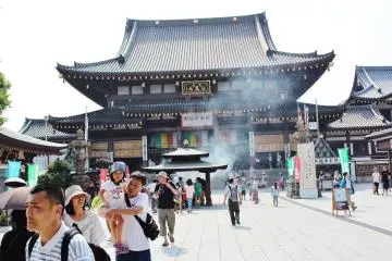 The main cathedral the smoke from the pot is thought to be cleansing many stop by to take some in before entering the cathedral