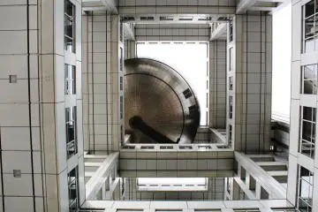 <p>The maze like construction of Fuji TV from the bottom up</p>