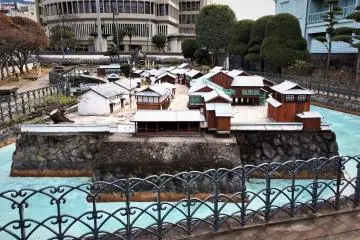 Mini-Dejima, a scaled model of the Dutch ghetto as it was in the early 19th century.